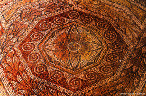 Flower mosaic at the Olmeda, Palencia